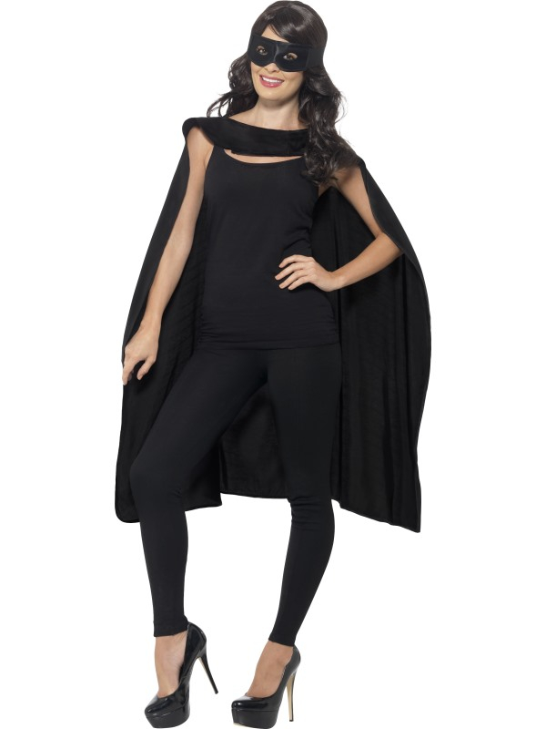 Zwarte Cape Met Oogmasker Superheld 3 Zwarte Cape Met Oogmasker Superheld