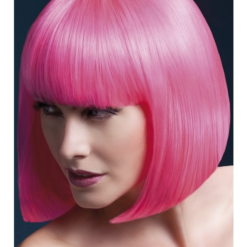 Neon Roze Elise Korte Bob Pruik