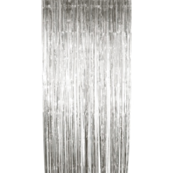 Zilveren Glitter Gordijn