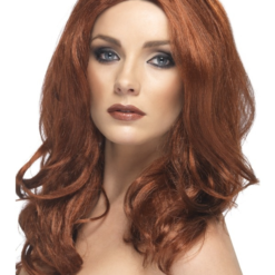 Lange Superstar Pruik Kastanje Bruin