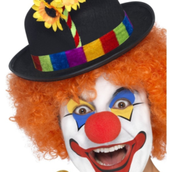 Zwarte Clown Bowler Hoed Met Bloemen