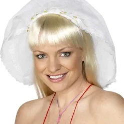 Witte Diadeem Met Sluier Bruid