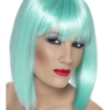 Neon Aqua Schouderlange Glam Pruik -Feestkleding Winkel 600x800 1496