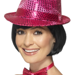 Sequin Trilby Hoed Roze Unisex