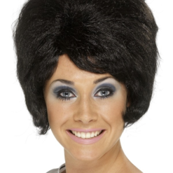 60's Beehive Pruik Zwart