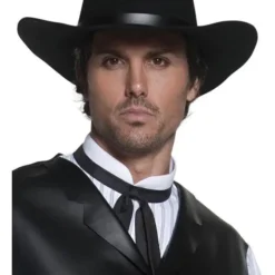 Authentic Western Kogelslinger Hoed Zwart