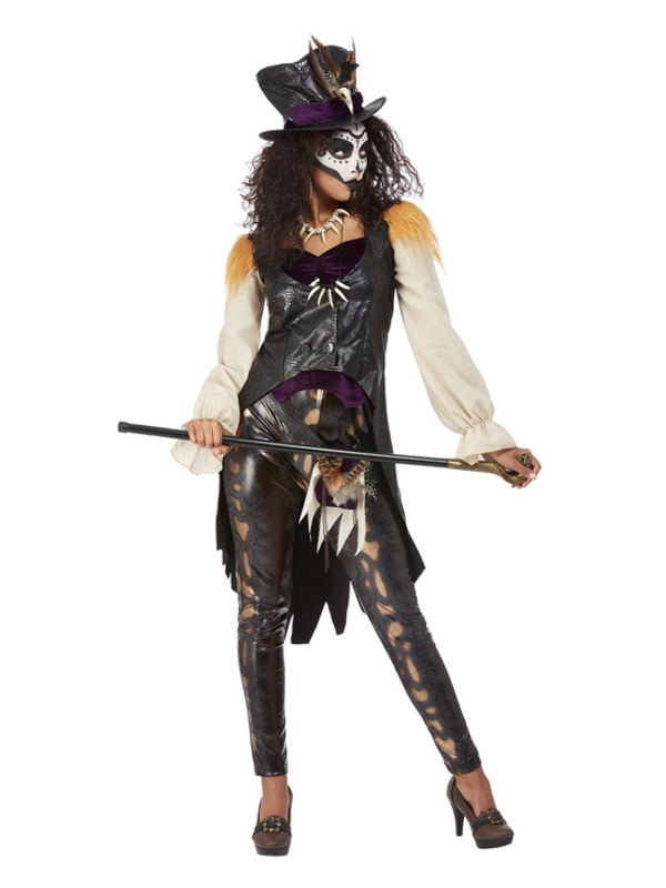 Deluxe Voodoo Witch Doctor Dames Kostuum 4 Deluxe Voodoo Witch Doctor Dames Kostuum - Afbeelding 2