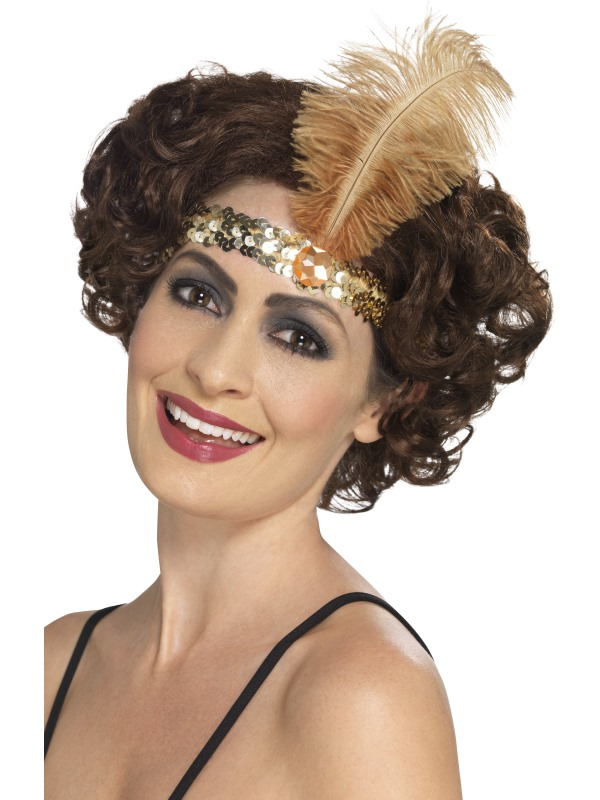 Flapper Hoofdband Goud 3 Flapper Hoofdband Goud