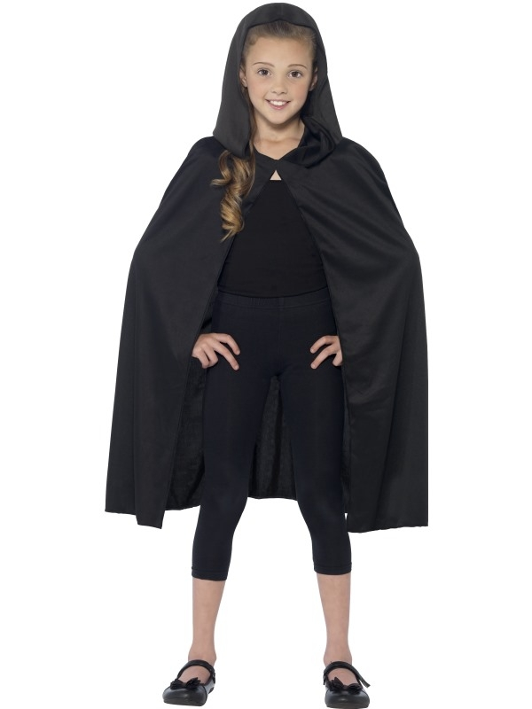 Zwarte Hooded Halloween Cape 3 Zwarte Hooded Halloween Cape