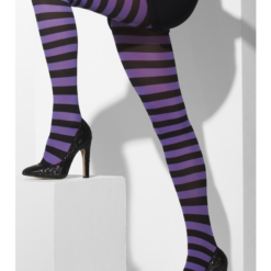Paars - Zwart Gestreepte Panty -Feestkleding Winkel 600x800 2463