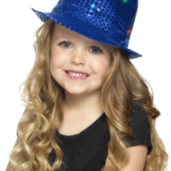 Light Up Sequin Trilby Hoed Blauw Kids 5 Light Up Sequin Trilby Hoed Blauw Kids -Feestkleding Winkel 600x800 2586