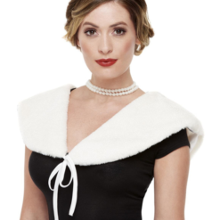 Deluxe 20s Faux Fur Stole, Wit