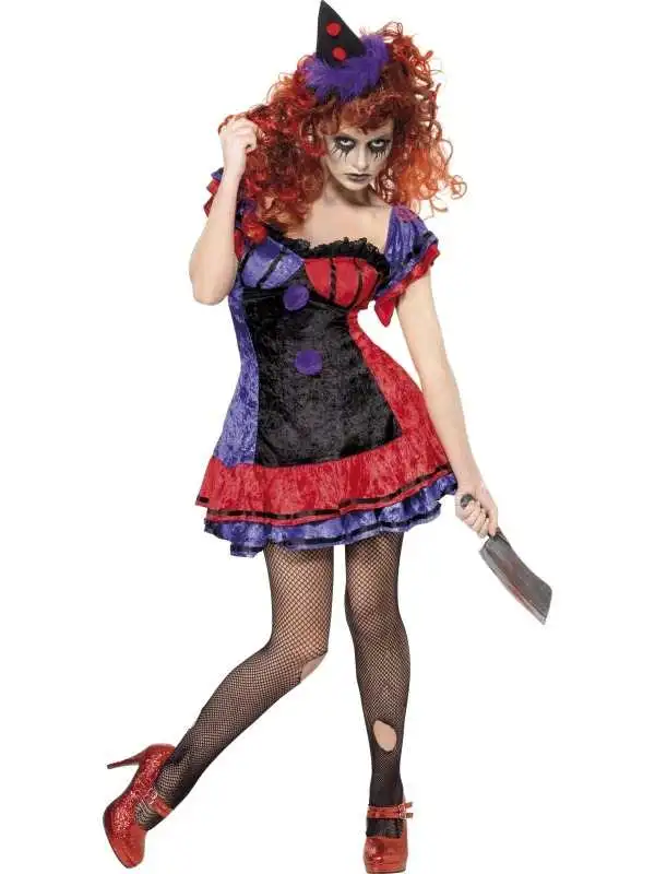 Circus Sinister Clown Dames Halloween Kostuum 3 Circus Sinister Clown Dames Halloween Kostuum