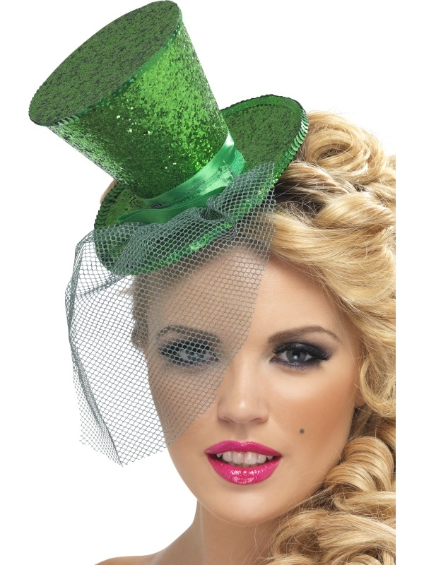 Fever Groen Mini Hoedje Op Diadeem 3 Fever Groen Mini Hoedje Op Diadeem