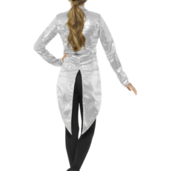 Sequin Tailcoat Jacket Dames Zilver -Feestkleding Winkel 600x800 2667