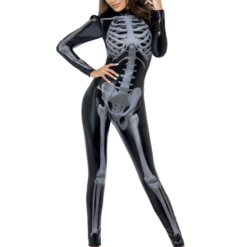 Fever Skeleton Skeletten Print Catsuit -Feestkleding Winkel 600x800 2676
