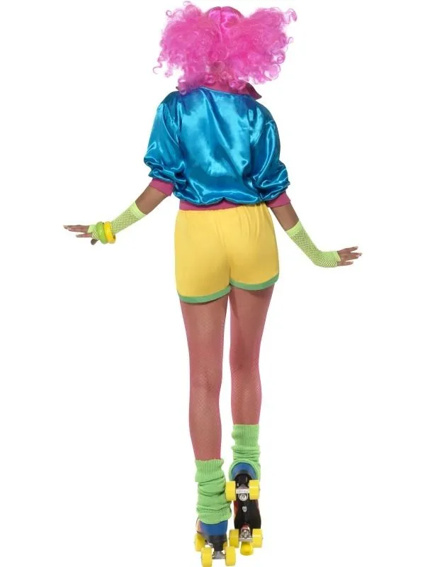 Skater Girl Neon Dames Kostuum 4 Skater Girl Neon Dames Kostuum - Afbeelding 2