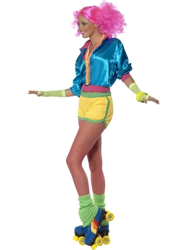 Skater Girl Neon Dames Kostuum 5 Skater Girl Neon Dames Kostuum - Afbeelding 3