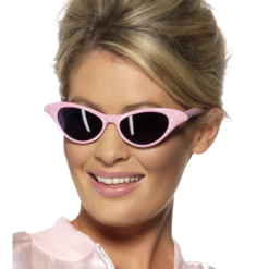 Roze Rock And Roll Bril Met Steentjes