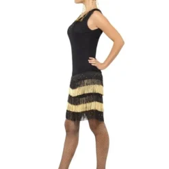 1920's Flapper Kostuum Zwart/Goud -Feestkleding Winkel 600x800 308