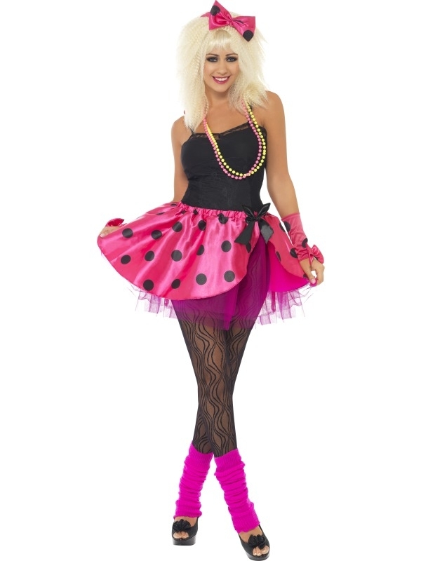 Roze 80's Tutu Verkleedset 3-Delig 3 Roze 80's Tutu Verkleedset 3-Delig