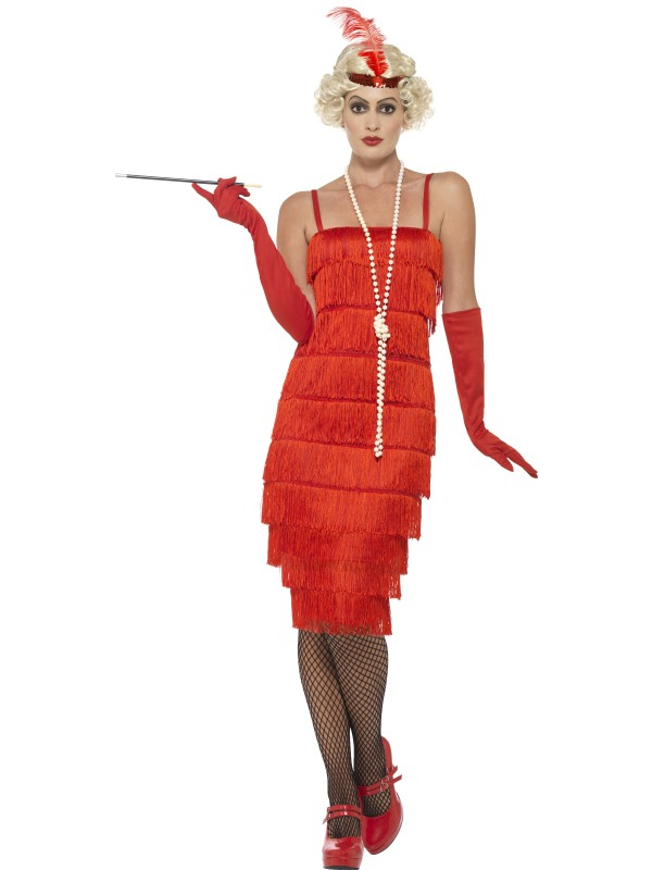 Flapper Charlston Dress Rood 3 Flapper Charlston Dress Rood