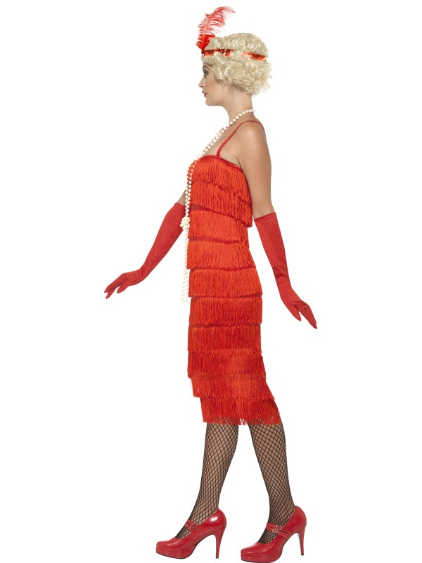 Flapper Charlston Dress Rood 5 Flapper Charlston Dress Rood - Afbeelding 3