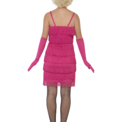 Roze 1920's Flapper Jurk Met Handschoenen -Feestkleding Winkel 600x800 696