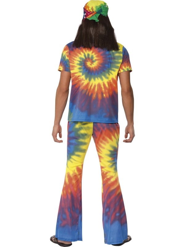 1960's Tie Dye Hippie Heren Verkleedkostuum 4 1960's Tie Dye Hippie Heren Verkleedkostuum - Afbeelding 2